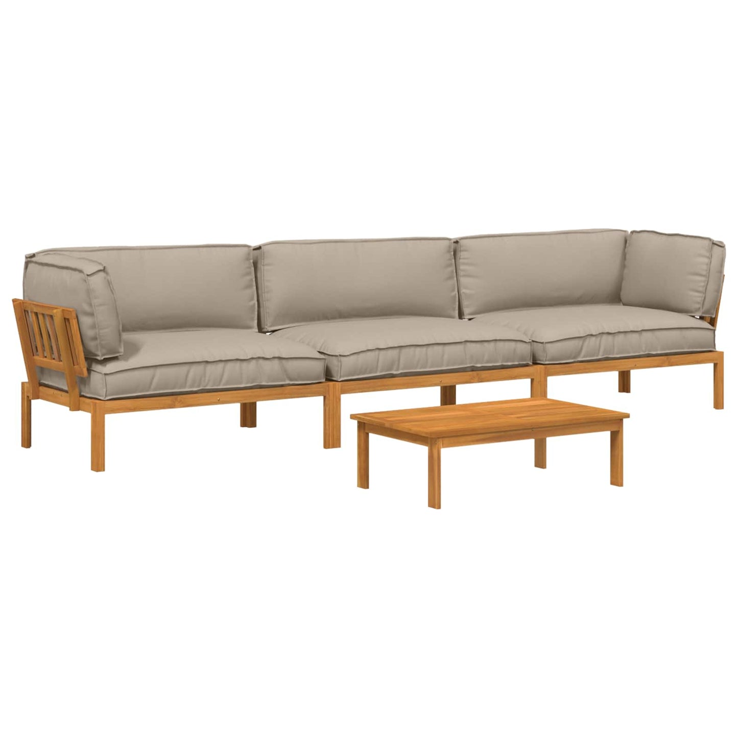 Set di divani con cuscino 4 pcs Talpa Legno di Acacia Massello