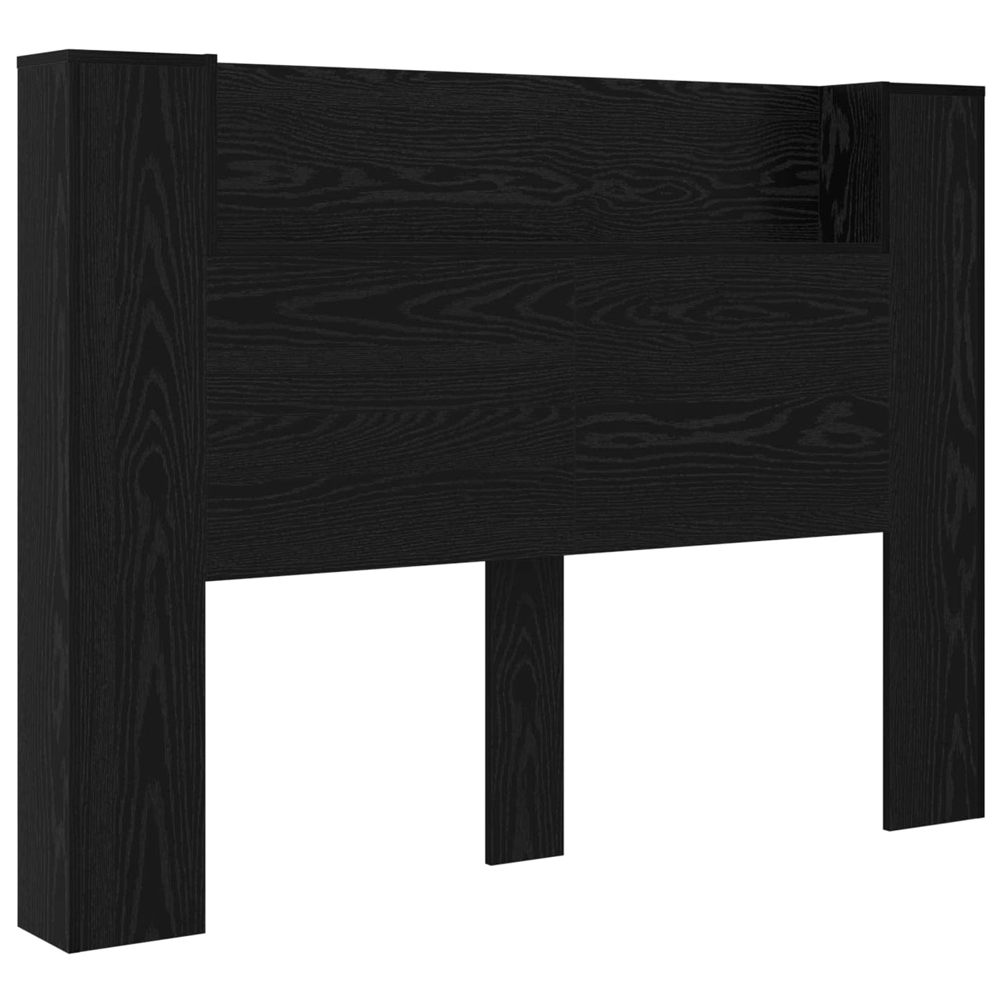 Testata con Mobile e LED Rovere Nero 140 x 16,5 x 103,5 cm