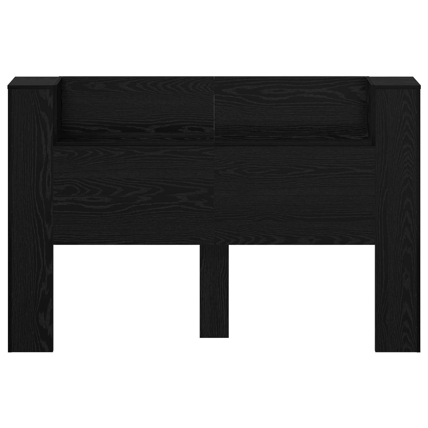 Testata con Mobile e LED Rovere Nero 160 x 16,5 x 103,5 cm