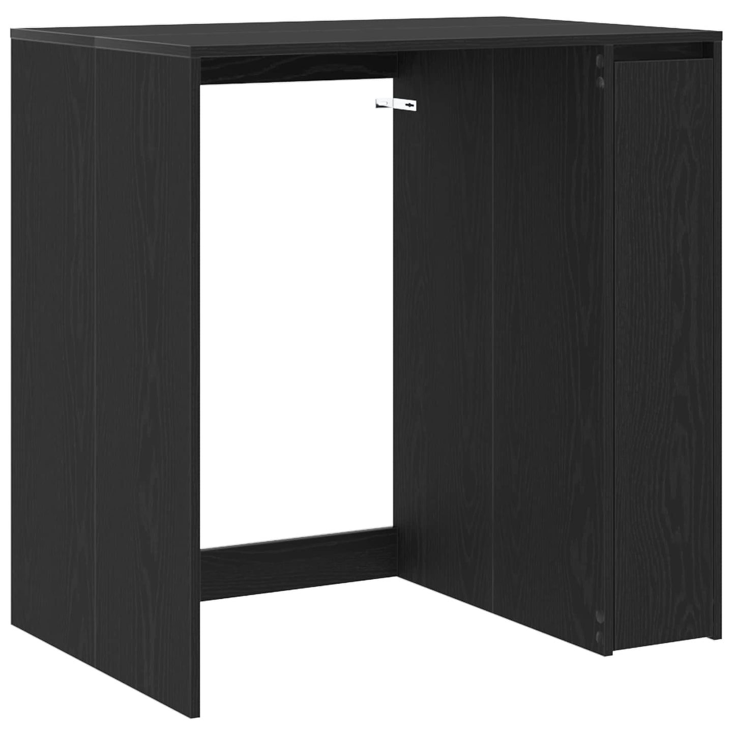 Mobiletto per lavatrice con porta Rovere Nero 87 x 60 x 89 cm