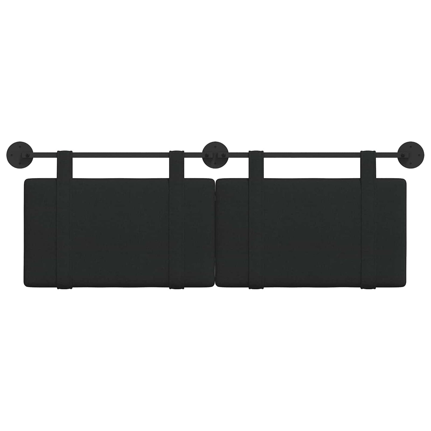 Testata appesa Montaggio a parete Nero 130 x 55 x 5 cm Tessuto