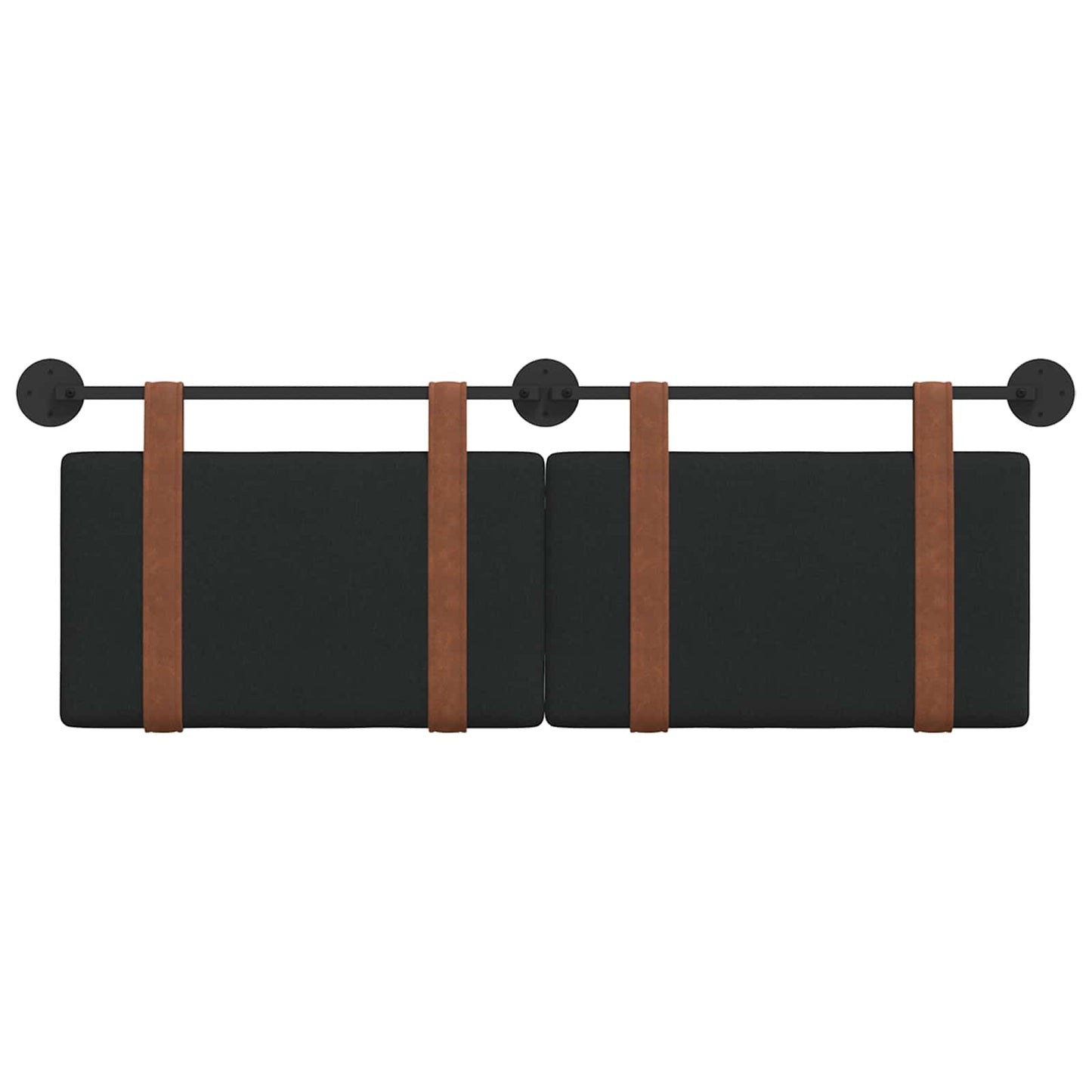 Testata appesa Tinta unita Nero 150 x 55 x 5 cm PU Antico