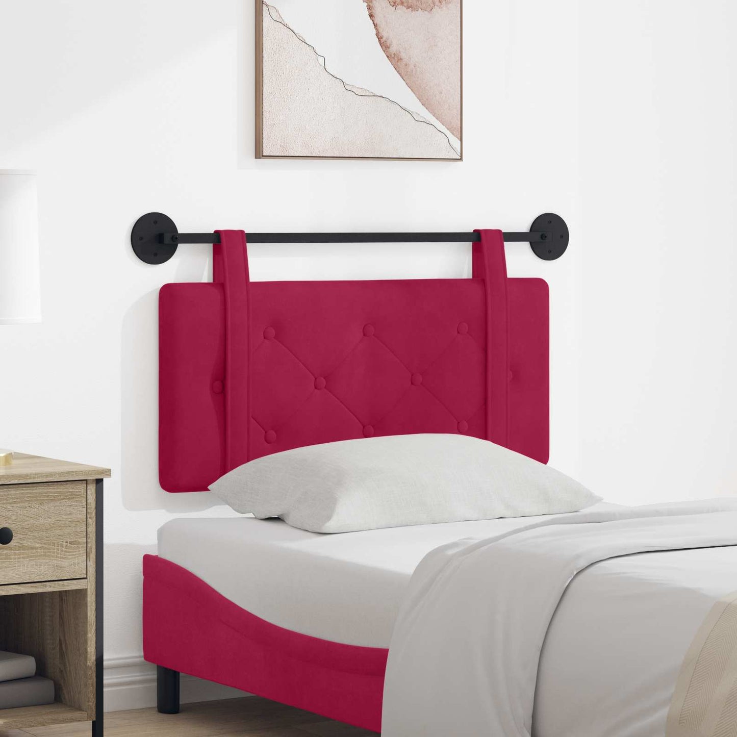 Testata appesa Rosso Vino 100 x 55 x 5 cm Velluto