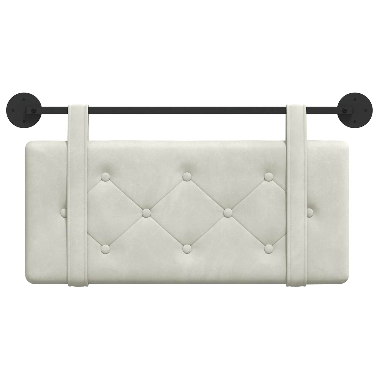 Testata appesa Montaggio a parete Crema 100 x 55 x 5 cm Velluto