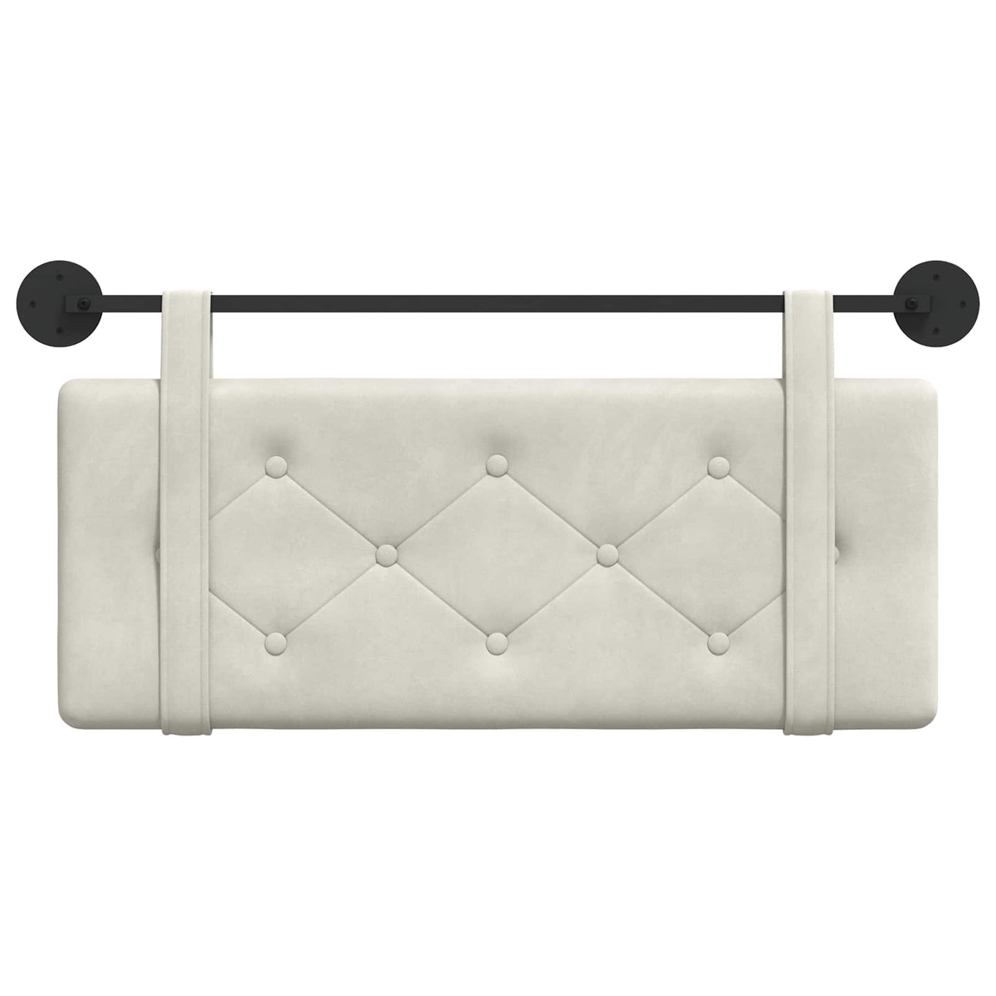 Testata appesa Montaggio a parete Crema 110 x 55 x 5 cm Velluto