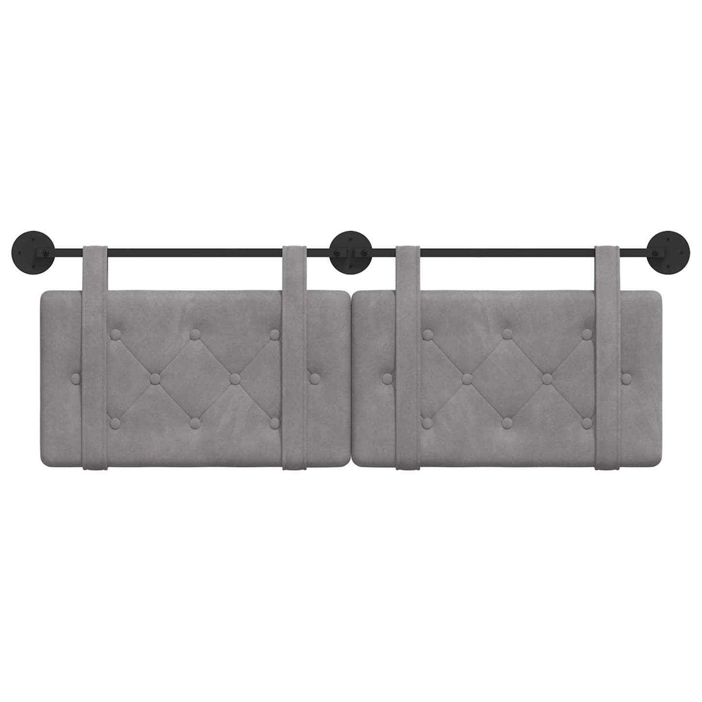 Testata appesa Grigio chiaro 130 x 55 x 5 cm Velluto