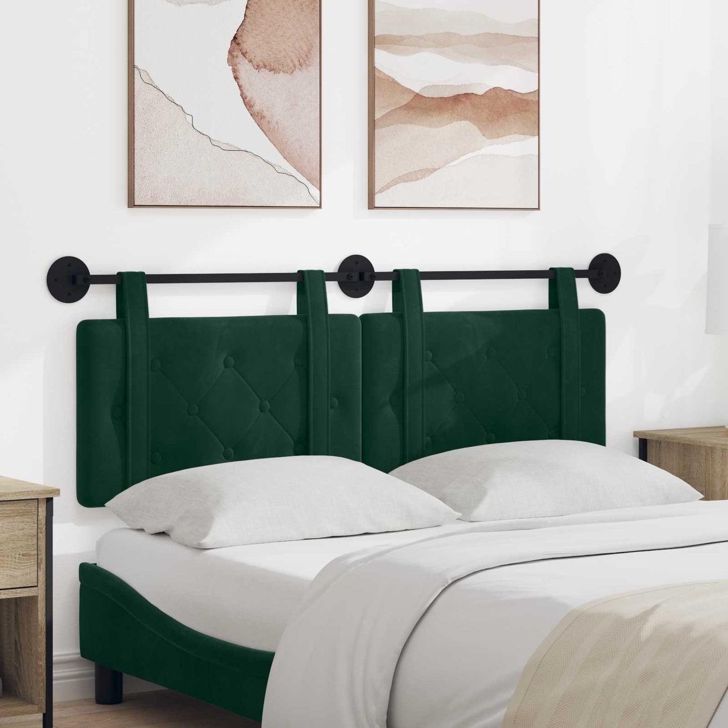 Testata appesa Verde Scuro 130 x 55 x 5 cm Velluto