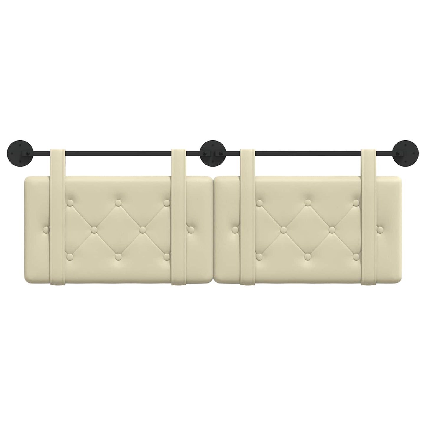 Testata appesa Crema 130 x 55 x 5 cm Pelle Sintetica