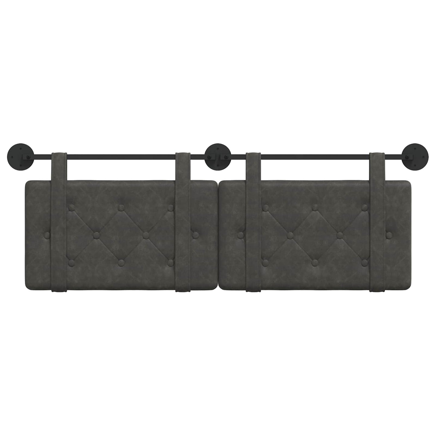 Testata appesa Nero 150 x 55 x 5 cm PU Antico