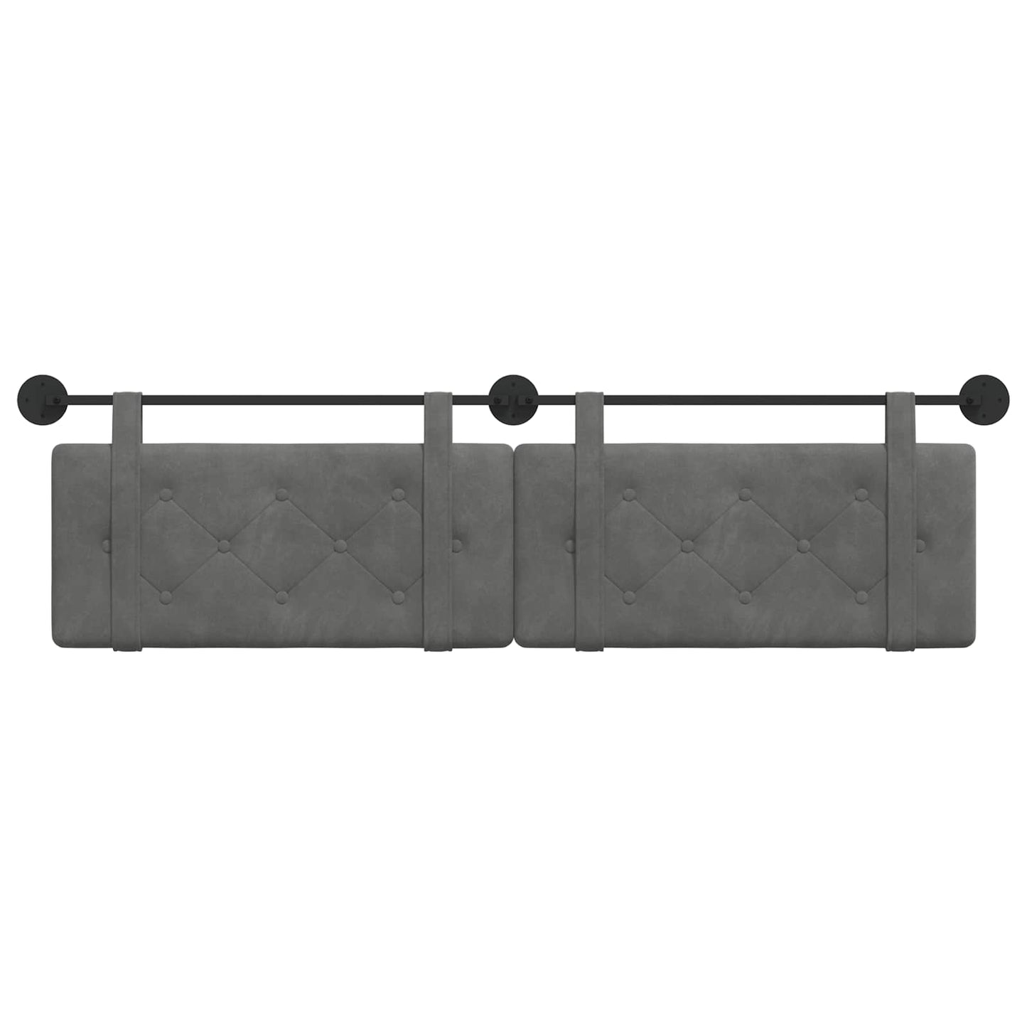 Testata appesa Grigio scuro 190 x 55 x 5 cm Velluto