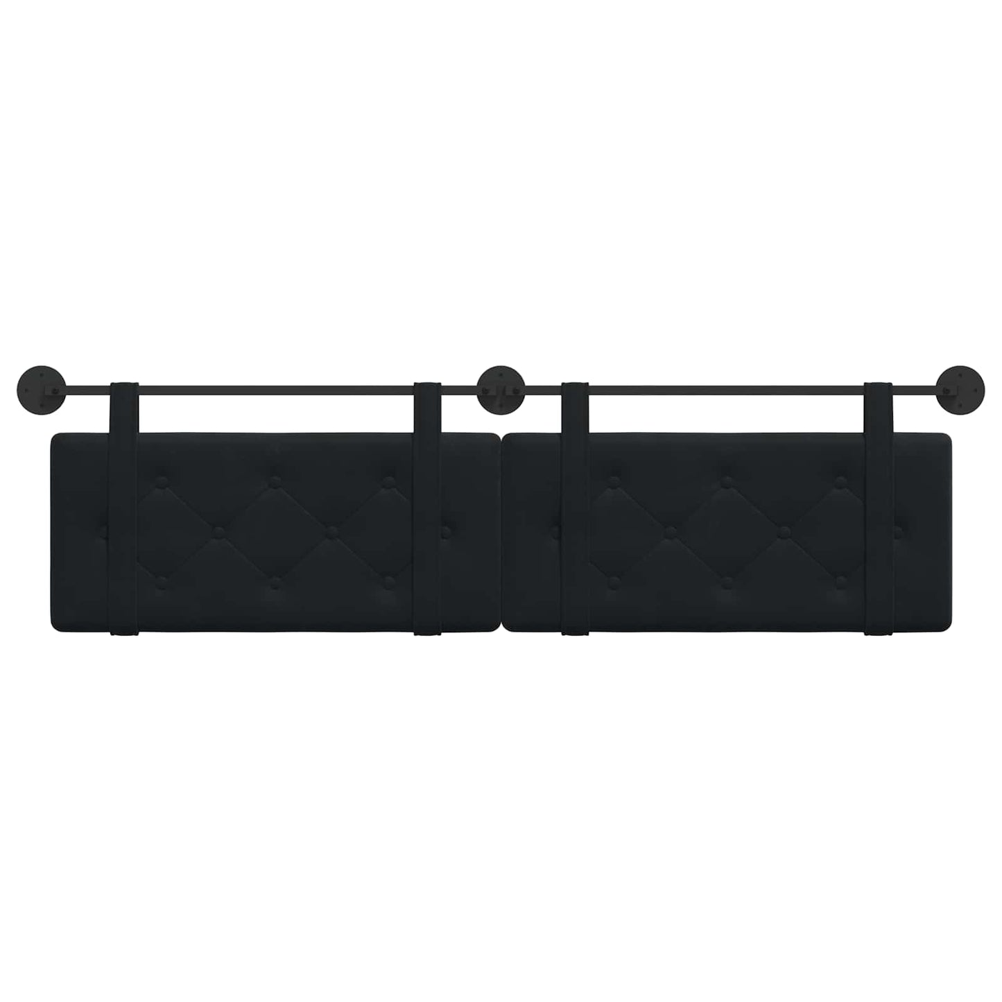 Testata appesa Montaggio a parete Nero 190 x 55 x 5 cm Velluto