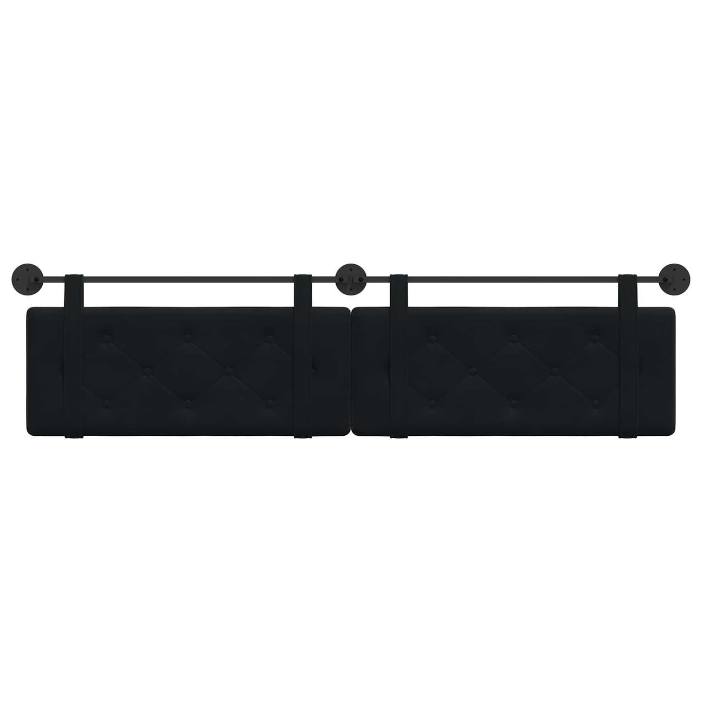 Testata appesa Montaggio a parete Nero 210 x 55 x 5 cm Velluto
