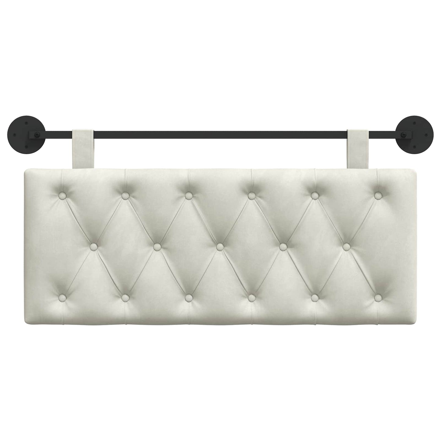 Testata appesa Montaggio a parete Crema 110 x 55 x 7 cm Velluto