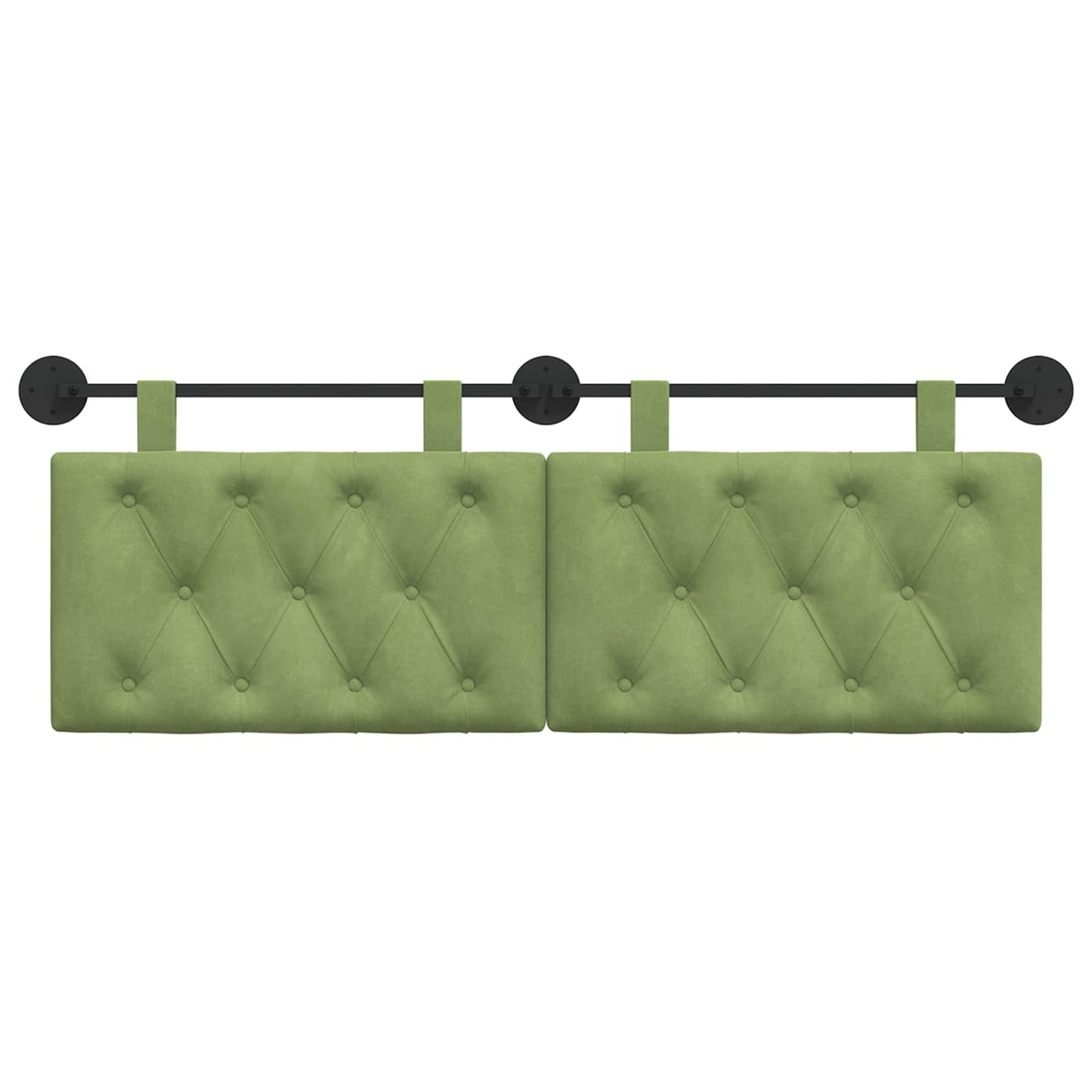 Testata appesa Verde chiaro 130 x 55 x 7 cm Velluto