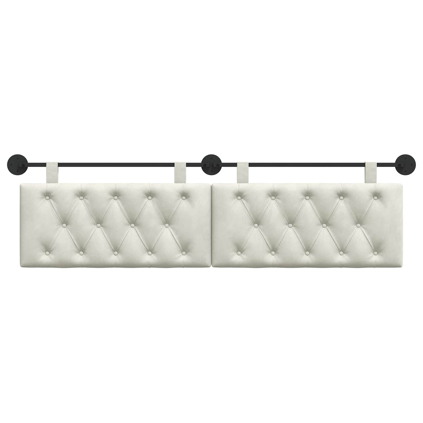 Testata appesa Montaggio a parete Crema 170 x 55 x 7 cm Velluto