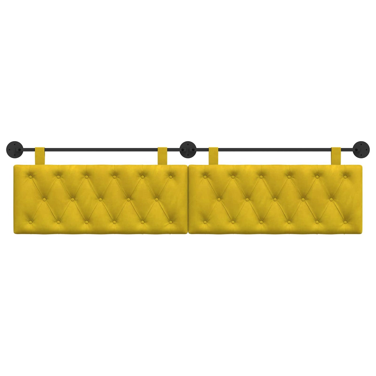 Testata appesa Giallo 210 x 55 x 7 cm Velluto