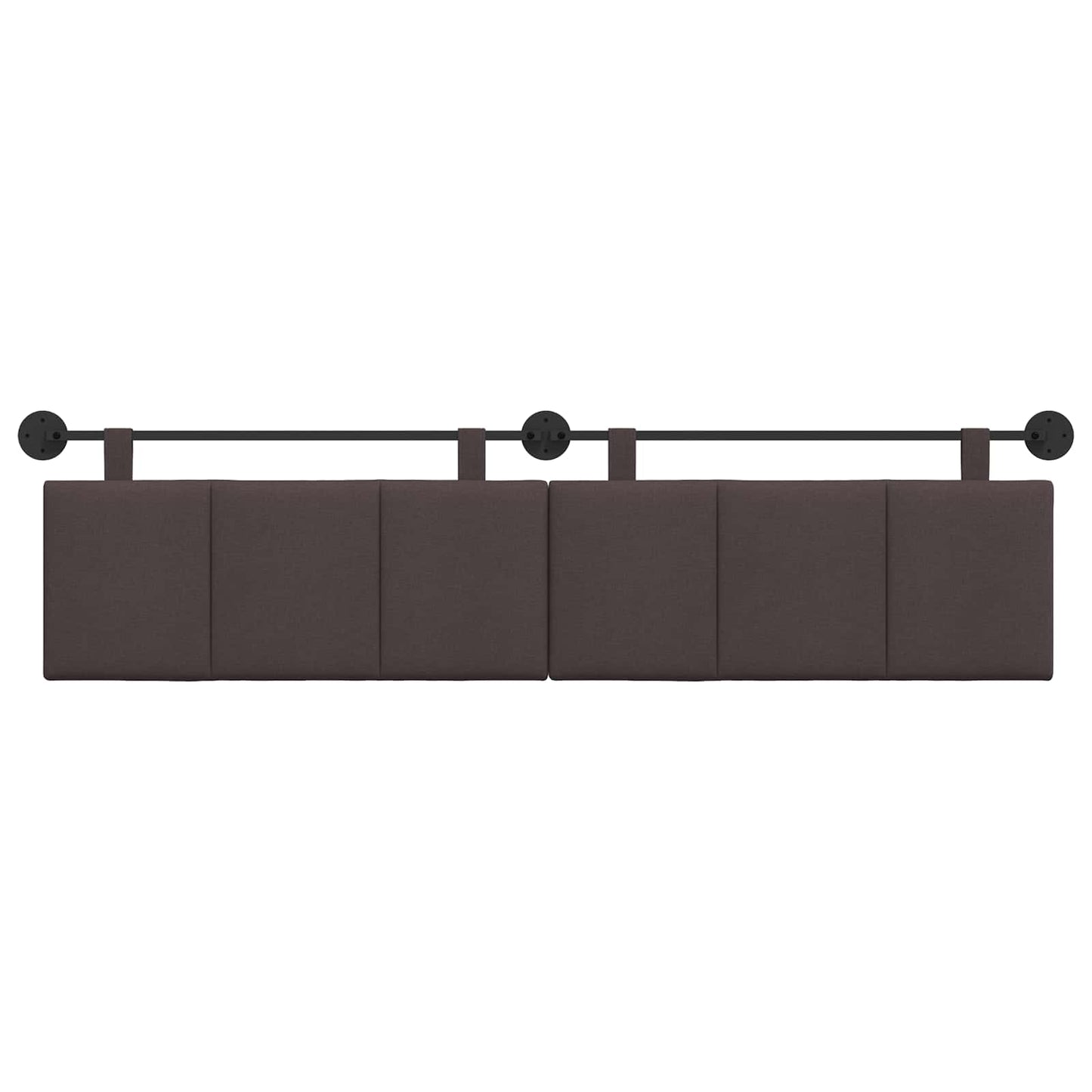 Testata appesa Rigato Marrone Scuro 210 x 55 x 5 cm Tessuto