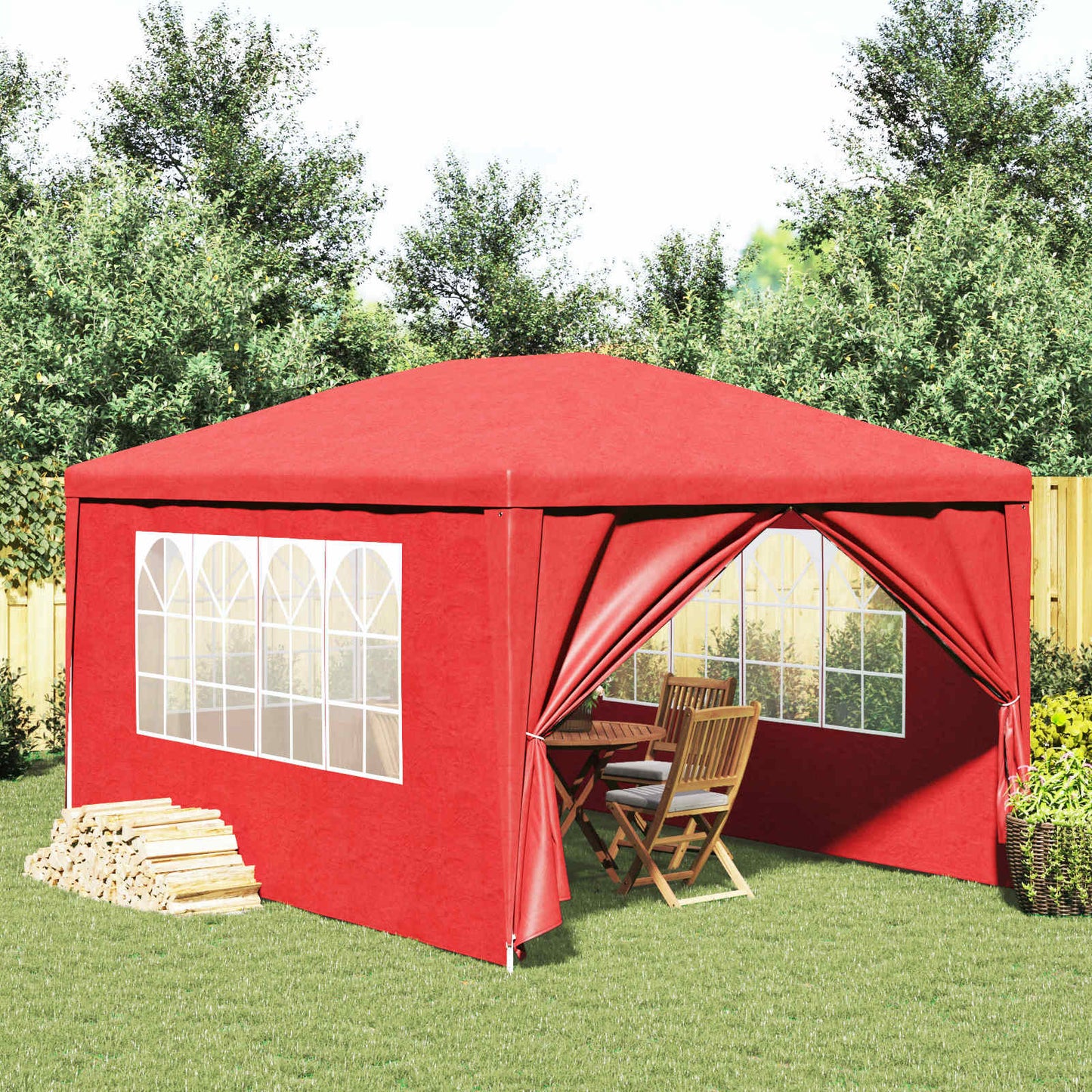 Tenda da festa con pareti Rosso 400 x 300 x 255 cm