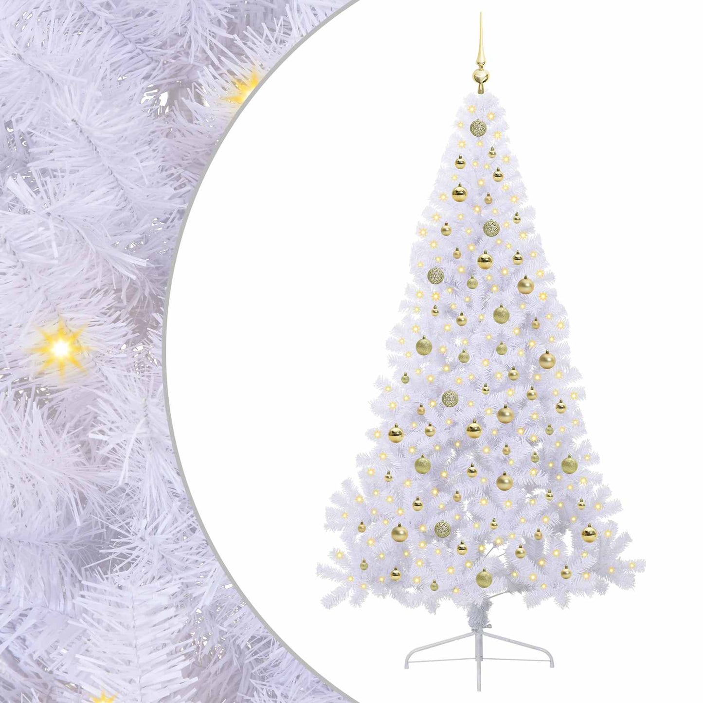 Albero di Natale artificiale Bianco 210 cm PVC e Acciaio
