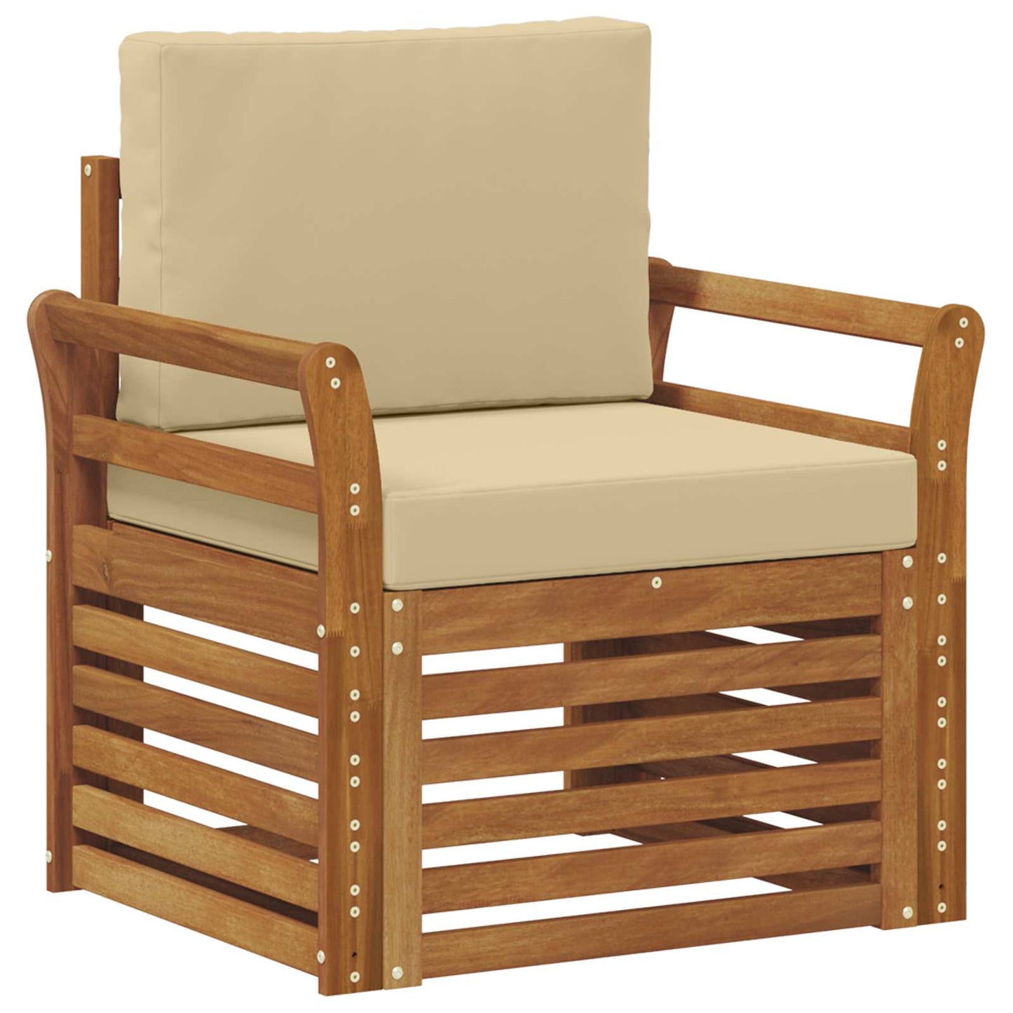 Set di divani da esterno con cuscino Naturale 75,5 x 63 x 73 cm