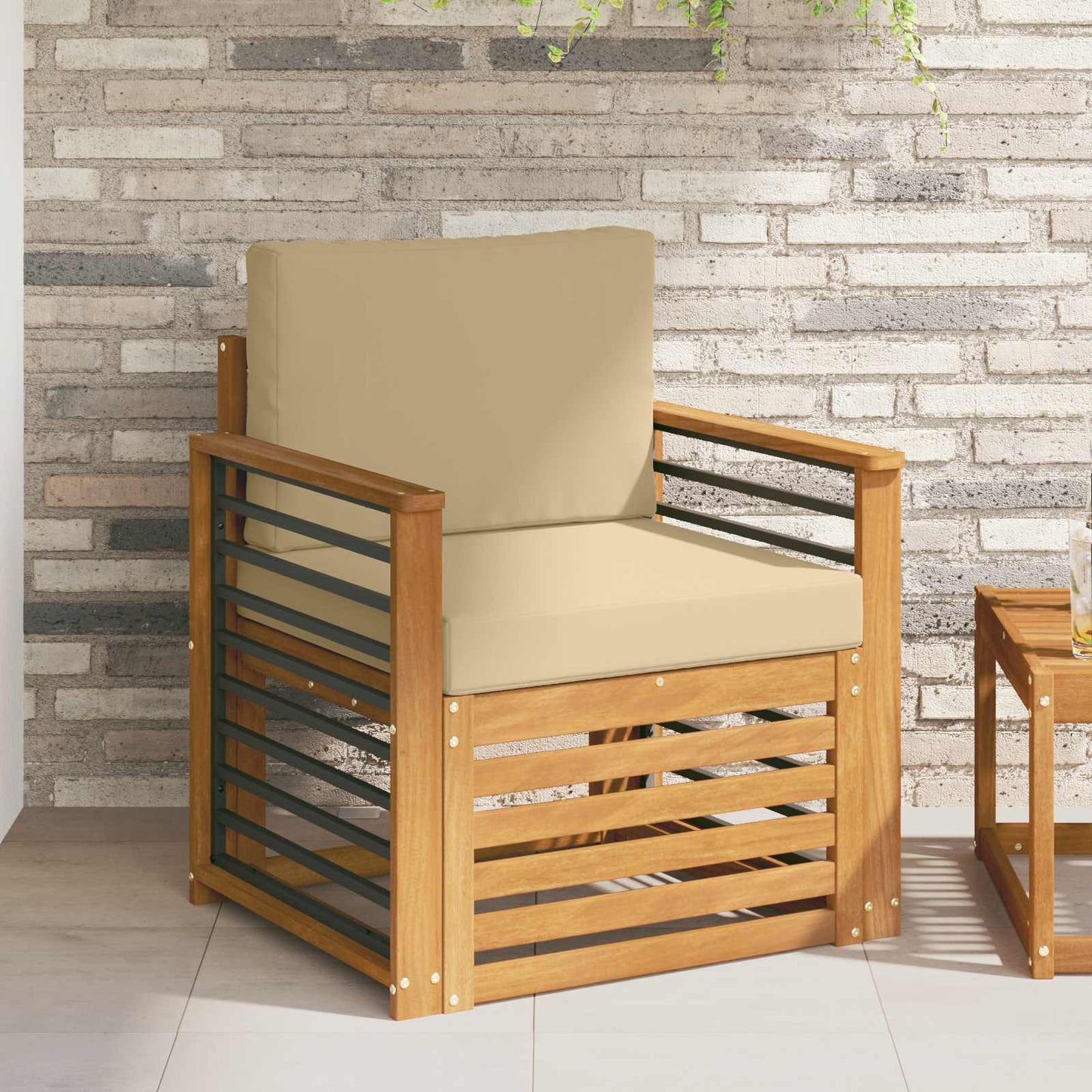 Set di divani da esterno con cuscino Naturale 71 x 63 x 73 cm