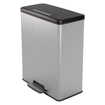 Curver Pattumiera a Pedale Deco Rettangolare 65 L Argento