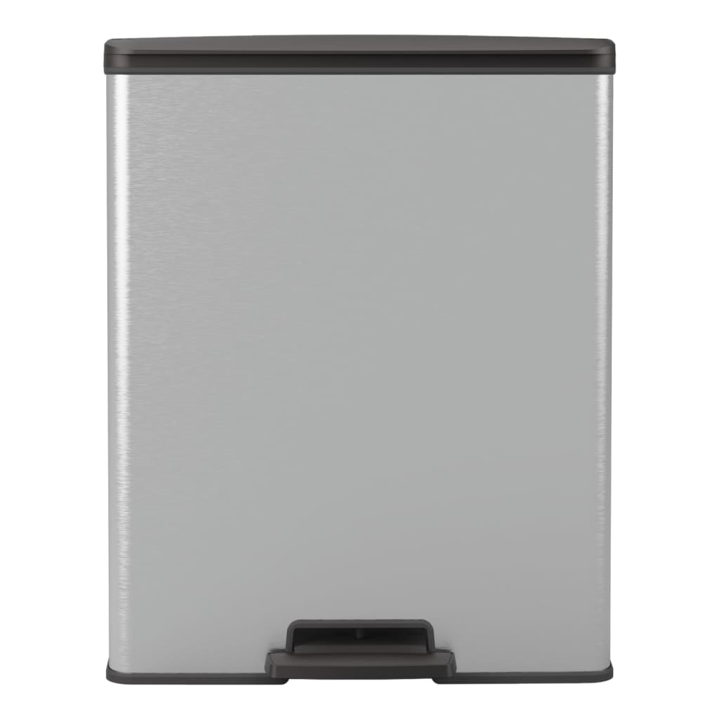 Curver Pattumiera a Pedale Deco Rettangolare 65 L Argento