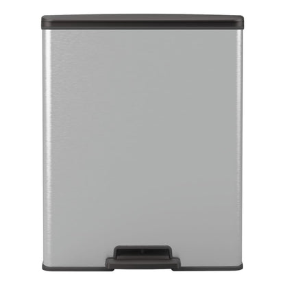 Curver Pattumiera a Pedale Deco Rettangolare 65 L Argento
