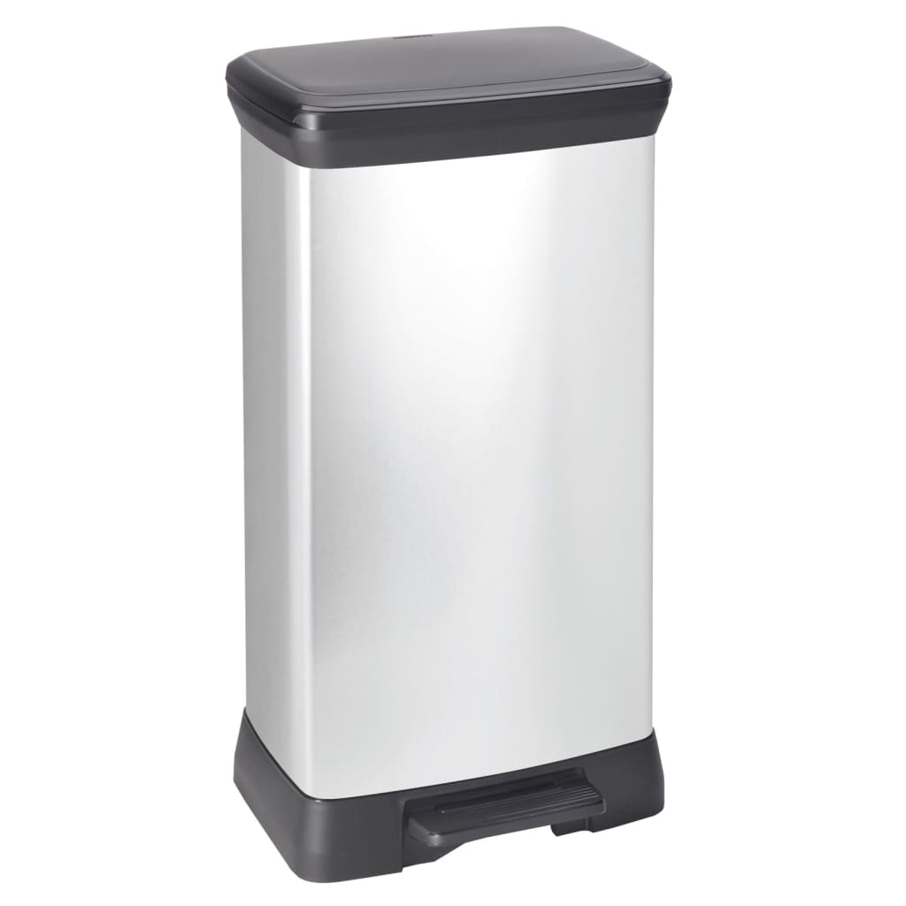 Curver Pattumiera a Pedale Deco 50 L Argento