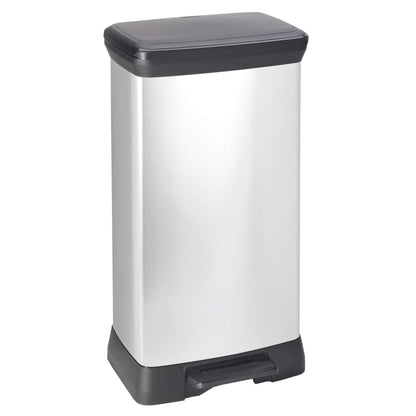 Curver Pattumiera a Pedale Deco 50 L Argento