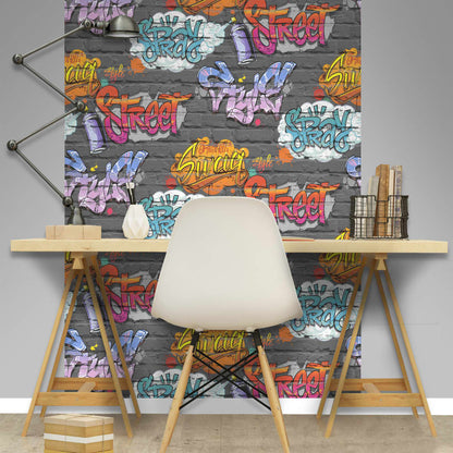 DUTCH WALLCOVERINGS Carta da Parati Graffiti Multicolore L179-01
