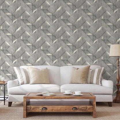 DUTCH WALLCOVERINGS Carta da Parati Onyx Grigio Scuro