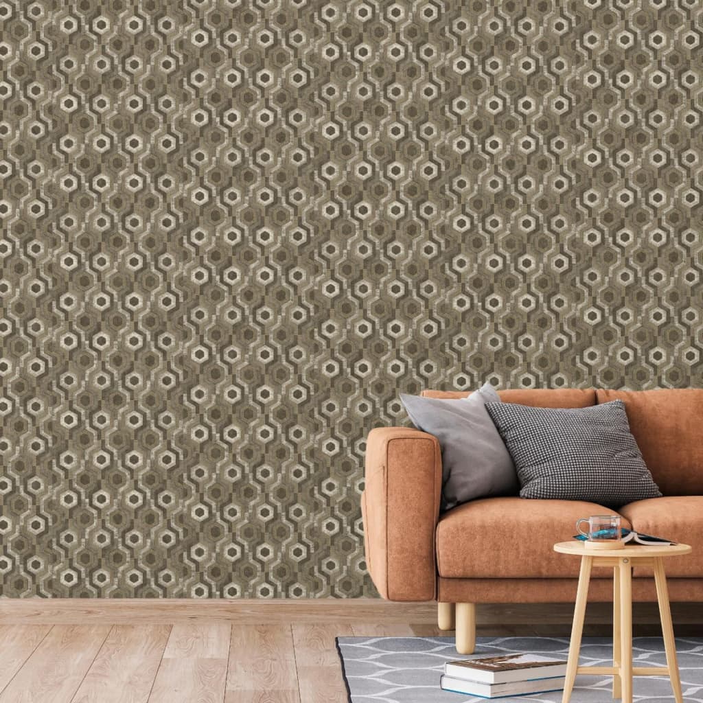 DUTCH WALLCOVERINGS Carta da Parati Galactic Marrone e Bianco