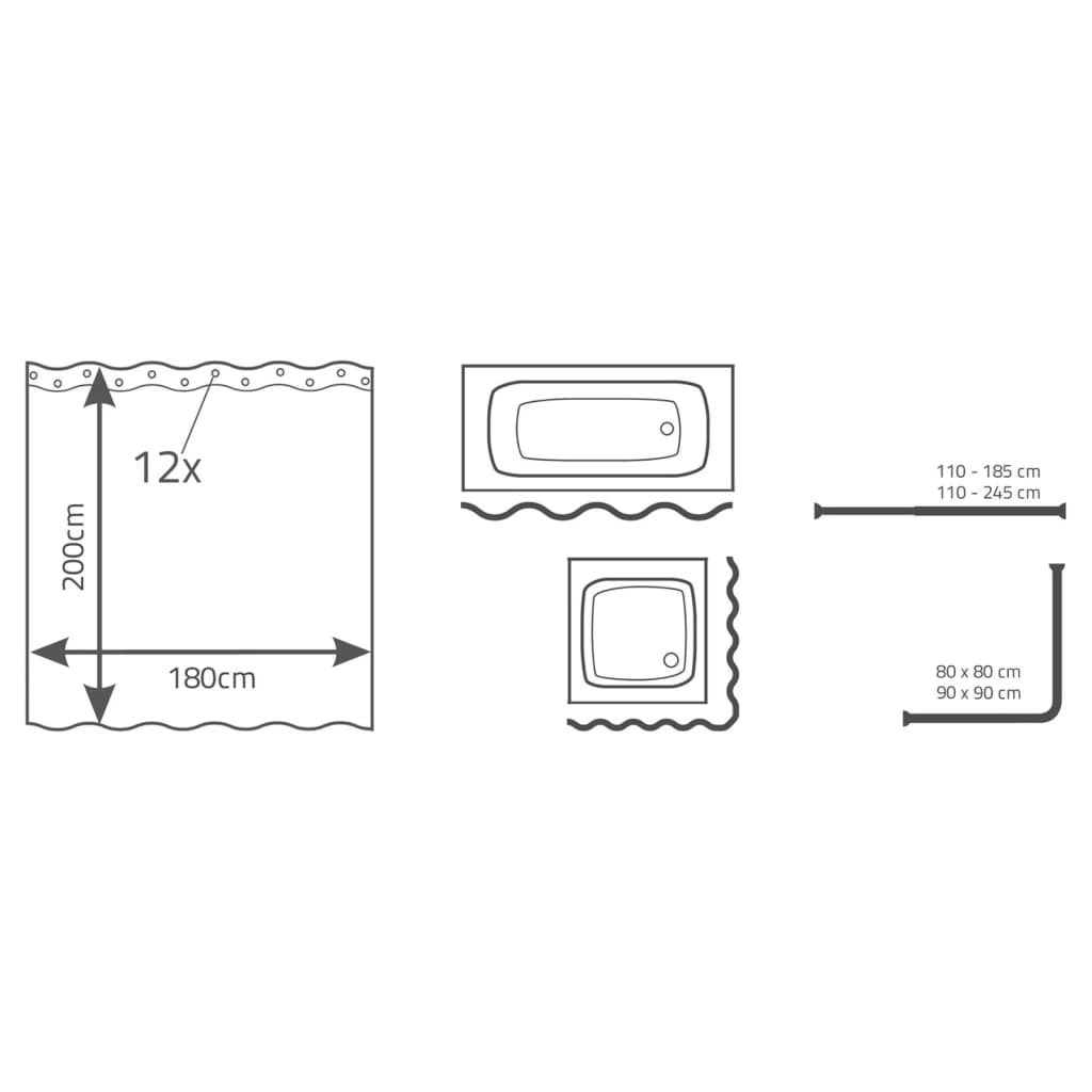 RIDDER Tenda da Doccia Turtle 180x200 cm