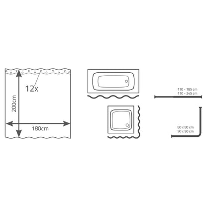 RIDDER Tenda da Doccia Turtle 180x200 cm