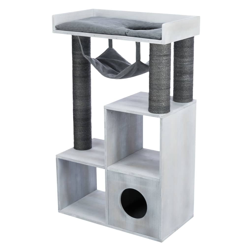 TRIXIE Palo Tiragraffi Gatti con Funzione Scaffale 72x38x110 Grigio
