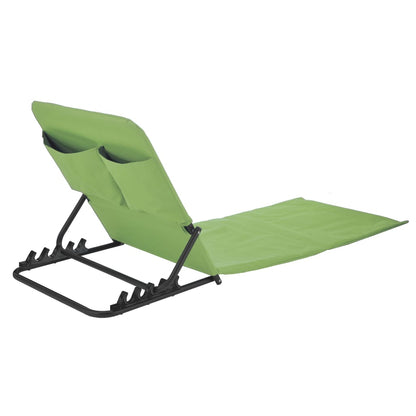 HI Sedia a Stuoia da Spiaggia Pieghevole PVC Verde