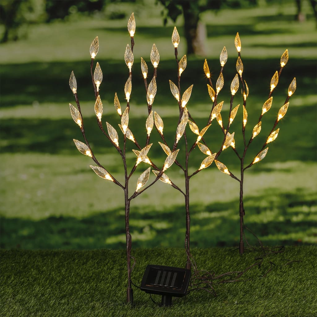 HI Luce Solare a LED Arbusto 50 cm Trasparente e Marrone