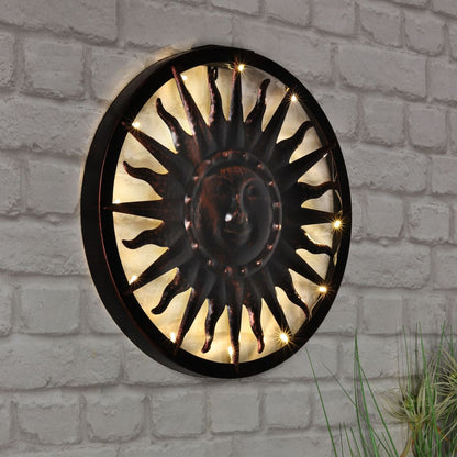 HI Luce Solare a LED da Parete Decorativa Sole Splendente 40x4 cm