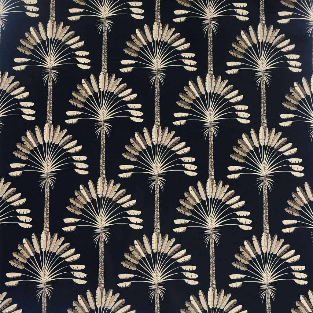 DUTCH WALLCOVERINGS Carta da Parati Palm Palace Nero e Oro