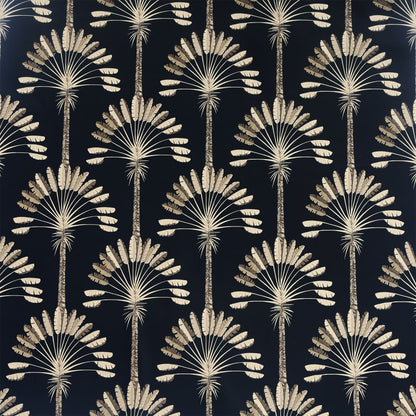 DUTCH WALLCOVERINGS Carta da Parati Palm Palace Nero e Oro
