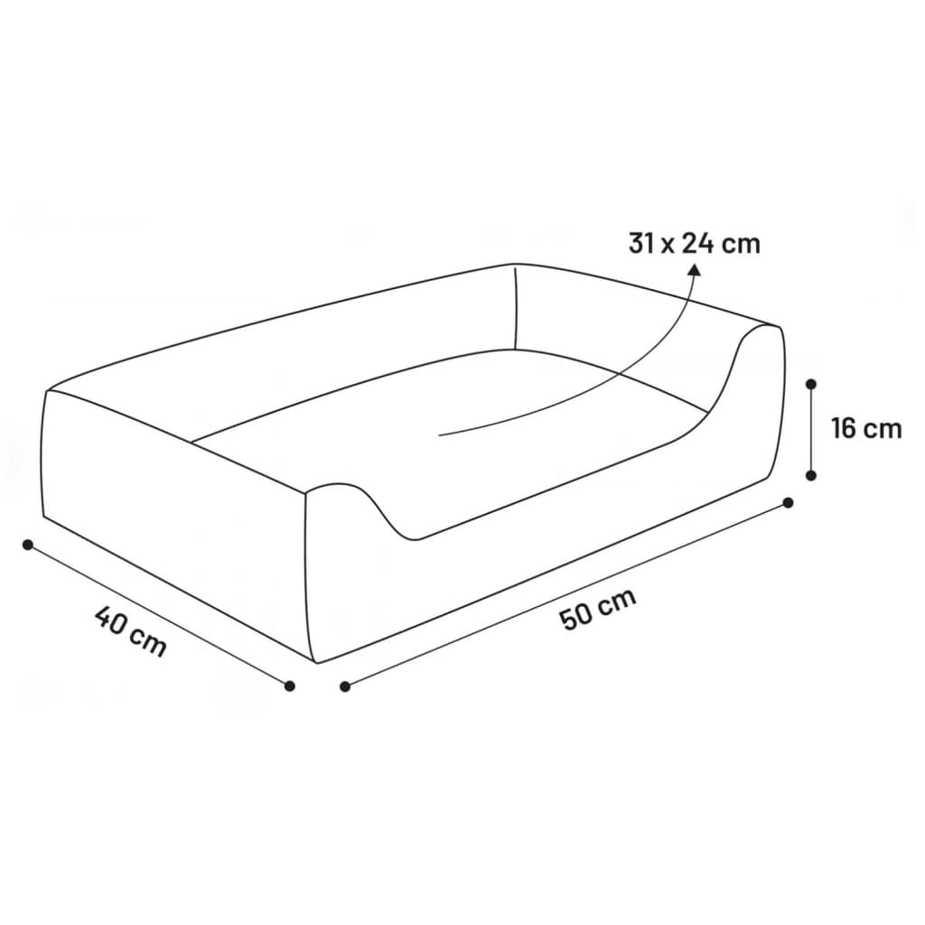 FLAMINGO Cuccia per Cani Zupo Rettangolare 50x40x16 cm Grigia