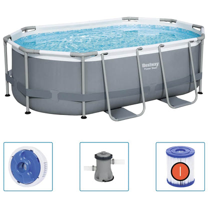 Bestway Piscina Fuori Terra Ovale Power Steel 305x200x84 cm