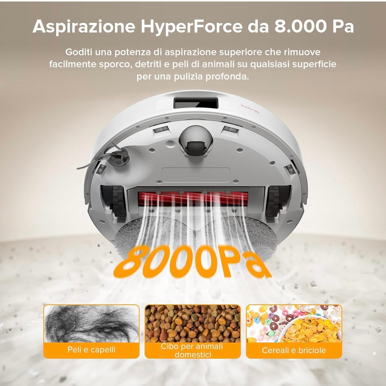 Roborock QV 35A Robot Aspirapolvere 8000Pa Lavapavimenti Stazione All-in-One