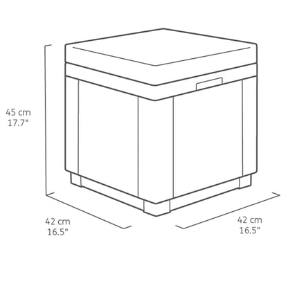 Keter Cubo Pouf Portaoggetti con Cuscino Cappuccino
