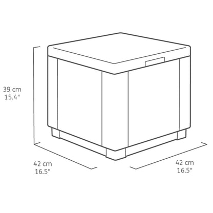 Keter Cubo Pouf Portaoggetti Cappuccino 228749