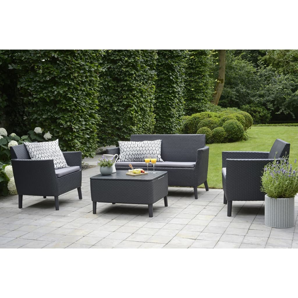 Keter Set Divani da Giardino 8 pz Salemo Grafite 236629