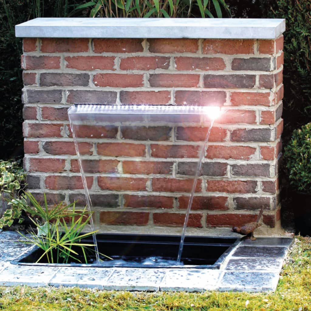 Ubbink Cascata da Giardino Niagara 60 cm in Acciaio Inox e Luci a LED