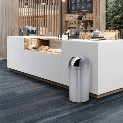 EKO Pattumiera con Coperchio a Pressione 40 L Grigio Opaco