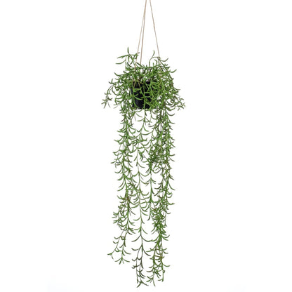 Emerald Pianta di Senecio Artificiale Cespuglio Sospeso in Vaso 70 cm
